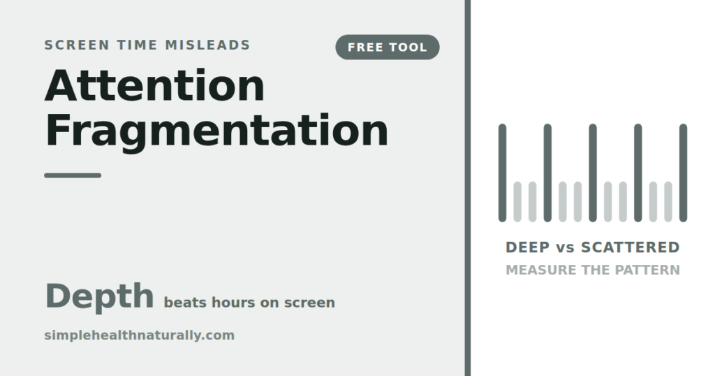 Attention fragmentation calculator comparing deep focus blocks with scattered attention